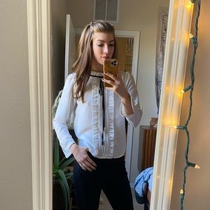 High neck long sleeved blouse